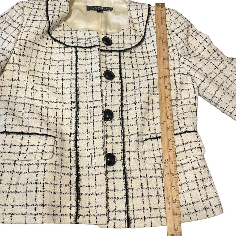Kasper Classic Tweed Professional Blazer 3/4 Sleeve Sz 8 - Picture 8 of 8